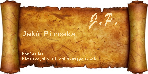 Jakó Piroska névjegykártya